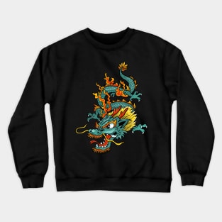 Legendary Power: Chinese, Asian, and Japanese Dragon Design Crewneck Sweatshirt